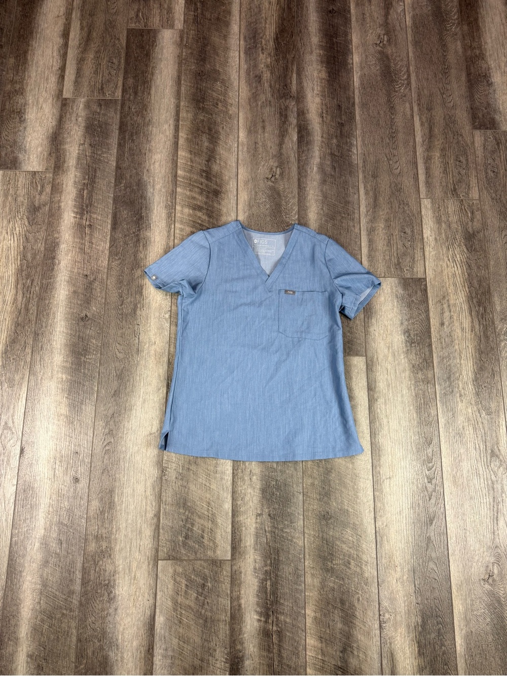Figs Dusty Blue Catarina Scrub Top‎